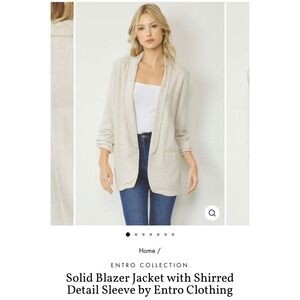 entro Cream Open-Front Blazer